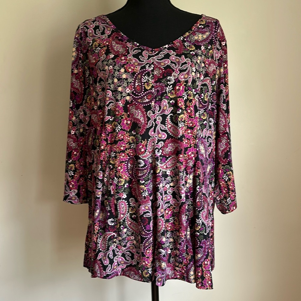Dress top: purple paisley